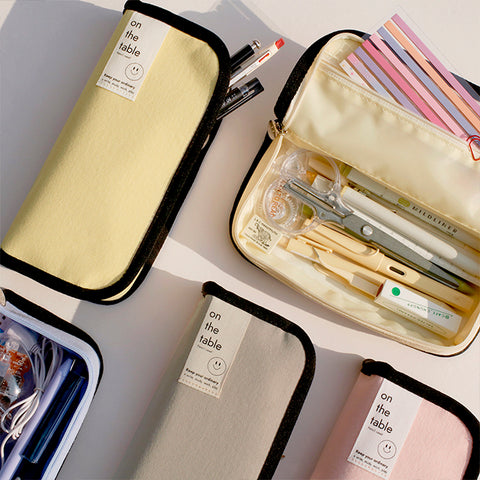 on the table Cotton Pencil Case v.line [5colors]