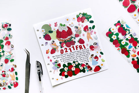 Strawberry Seal Sticker [3types] | Deco Sticker