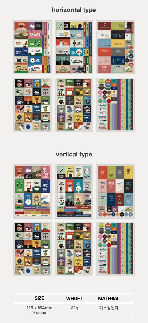 LIFE&PIECES Point Sticker Set [2types] | 6sheets