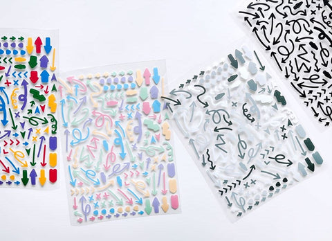Deco Seal Sticker [Pastel Curved Arrow]