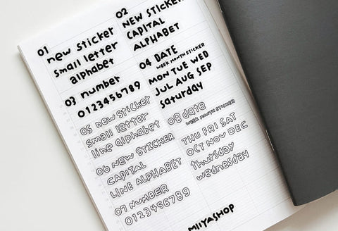 Uncut Sticker [Chubby Handwriting Day and Month] | Deco Sticker