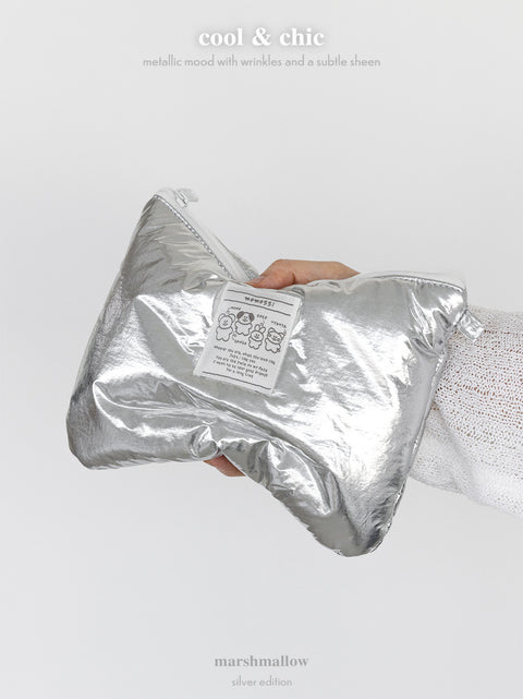 momossi Marshmallow Flat Pouch [Silver]