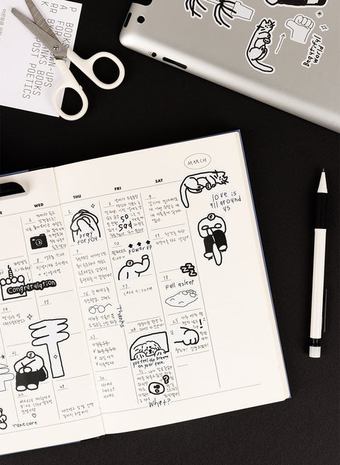 Little Things Drawing Seal Sticker Pack [2colors] | 8sheets