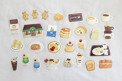 Planner Seal Stickers [1535 happy in the cafe]