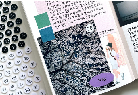 Circle Day Seal Sticker [2types] | Deco Sticker | Date