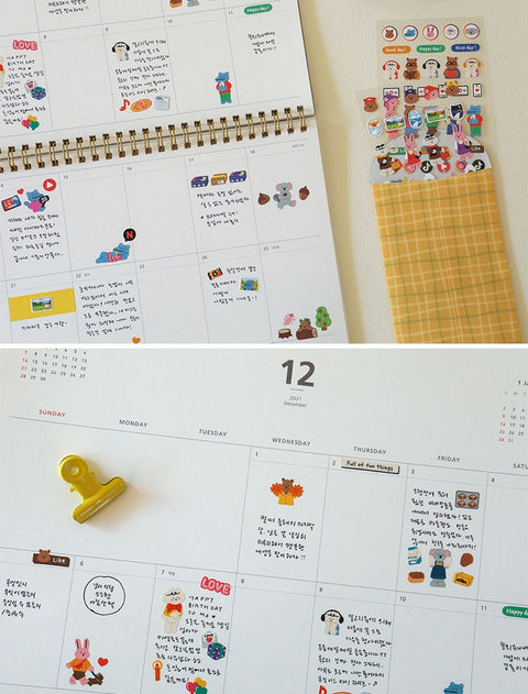 Diary Removable Seal Sticker Pack | 8sheets