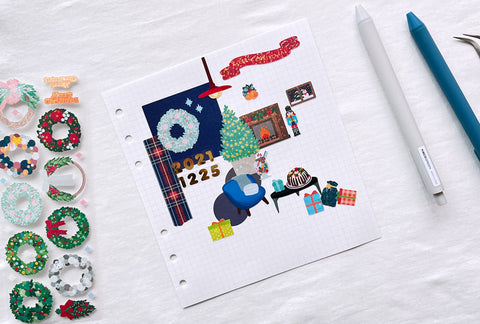 Christmas Wreath Seal Sticker | Deco Sticker