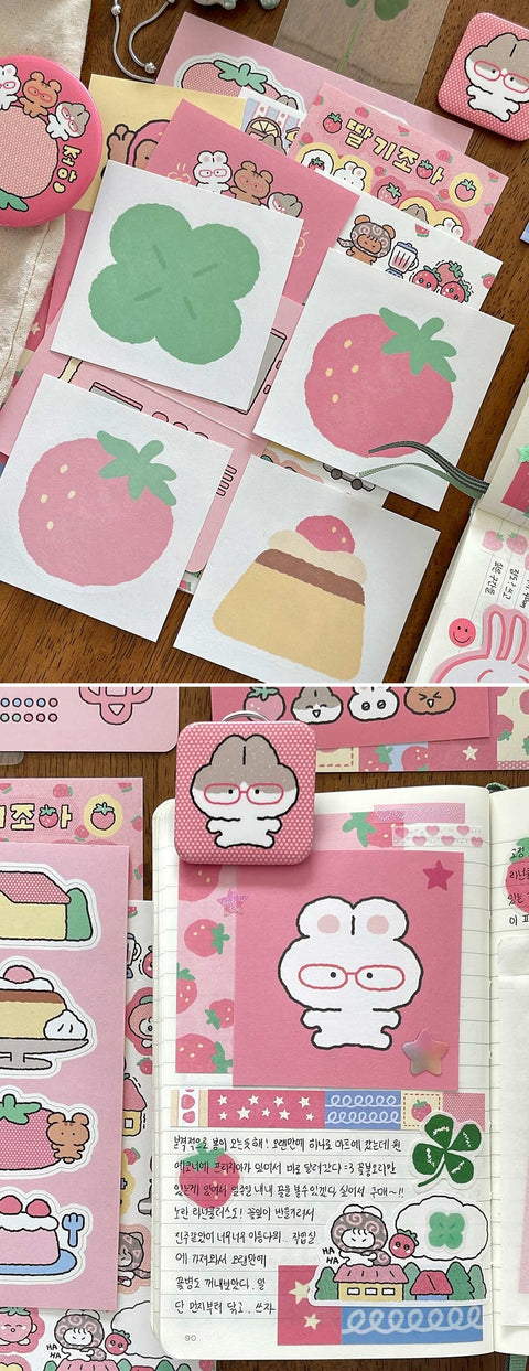 YOON GOO Strawberry Sticker Pack | Planner Deco Sticker