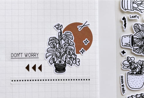 Flowerpot Line Seal Sticker | Deco Sticker