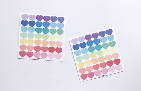 Pastel Mixed Heart Sticker | Planner Deco Sticker
