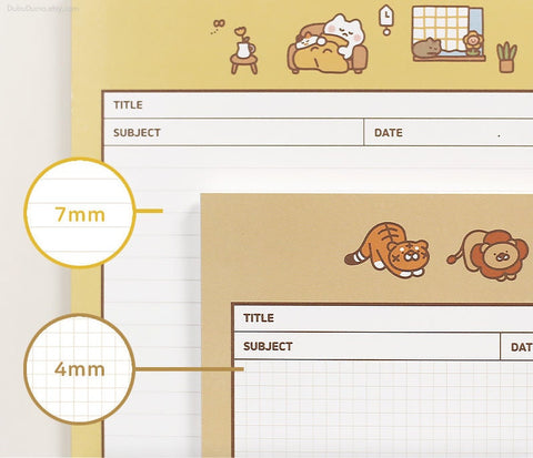 B5 Grid & Lined Notepads Cat [8types] | Memo Pads