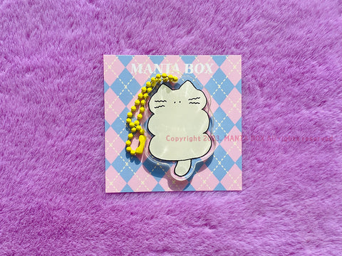 Flat Cat Acrylic Diary Charm | Kitty Key Rings