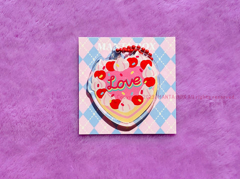 Cake Acrylic Diary Charm | Love Cake Key Rings