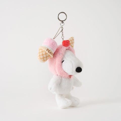 Peanuts Snoopy Strawberry Ice Cream Key Ring 16cm