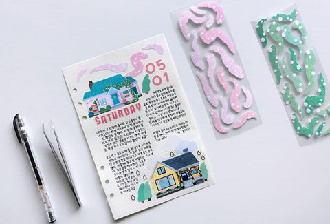 The Scent of Flowers, Grass Seal Sticker [2types] | Deco Sticker
