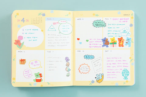 2026 Jelly Bear Weekly Diary [3types] | 2026 Weekly Planner