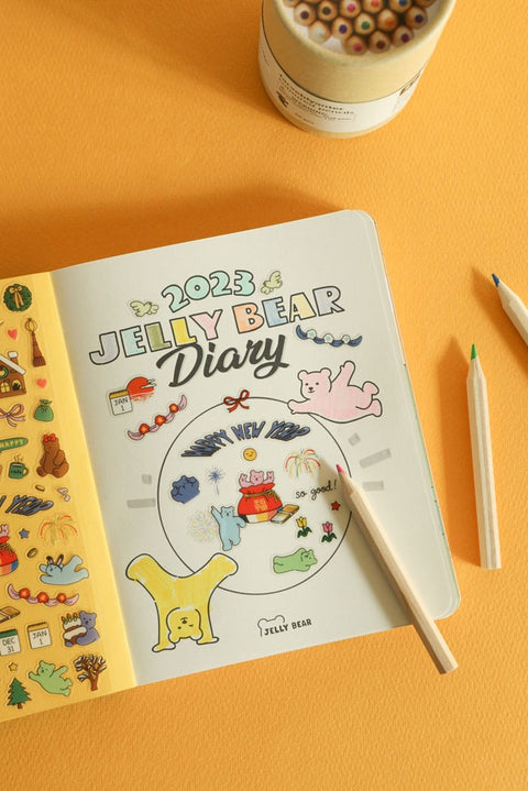 Jelly Bear Diary Seal Sticker 01-04 | Season