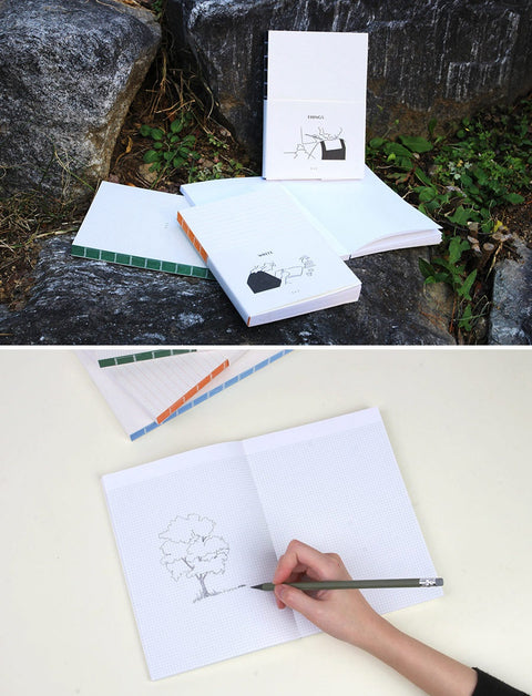 FIKIDIA Writer's Notebook [4types] | Line, Grid, Blank, Dot Notebook