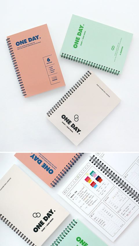 One Day. Diary + Cash Book [3colors] | Daily Planner for 6months