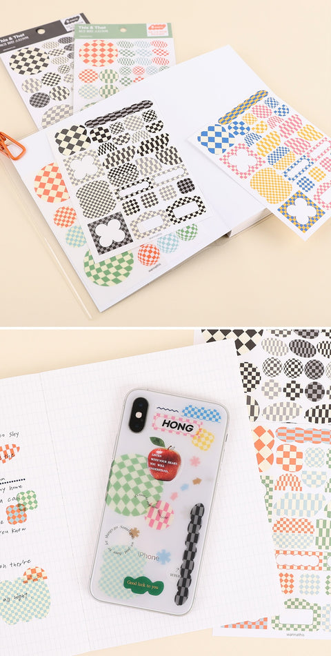 This & That Check Pattern Sticker Pack [2colors] | 8sheets