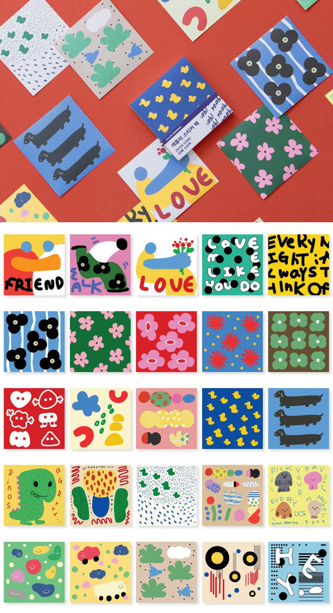 Colored Paper Sticker Pack ver.2 [3types] | 50sheets