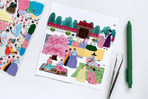 Gestures_ Hanbok Korean Traditional Clothes Seal Sticker [2types]