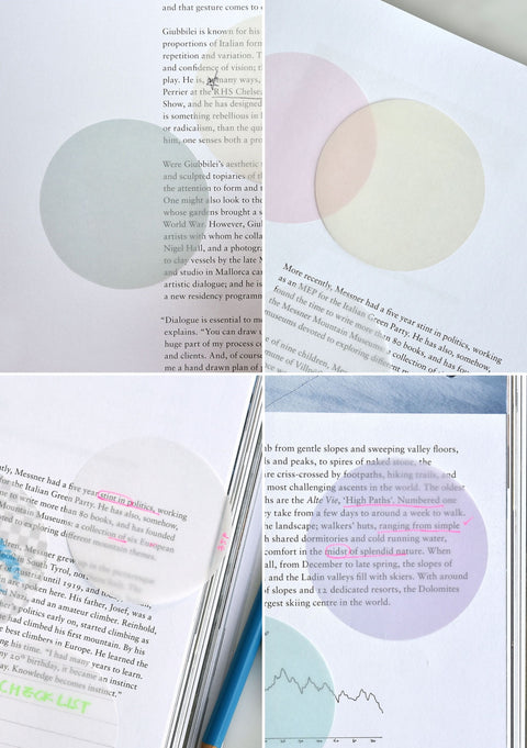 Moist Round Sticky Notes [16types] | Tracing Adhesive Paper