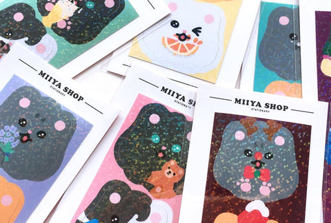 Big Kitty Hologram Seal Sticker [10types] | Cat Deco Sticker