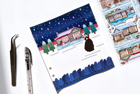 Winter Hanok Seal Sticker [2types] | Deco Sticker | Korean-style House