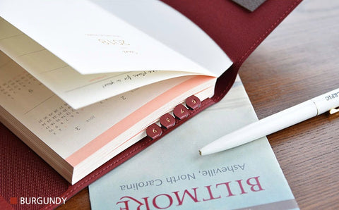 Leaf Leather Index Tab Sticker ver.4 [6colors] | Leather Texture