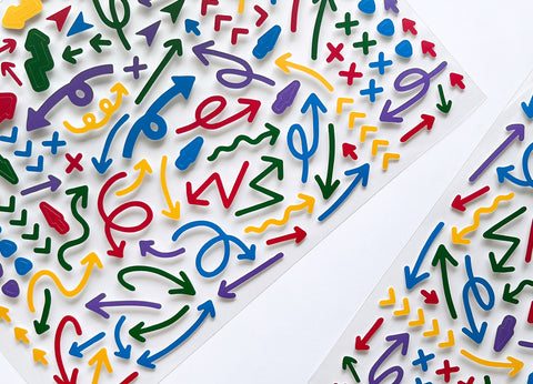 Deco Seal Sticker [Colorful Curved Arrow]