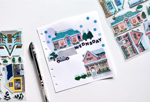 Winter Village Big House Seal Sticker [4types] | Deco Sticker