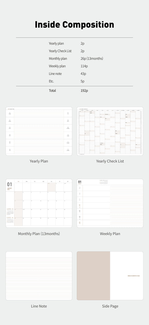 2026 Basic Weekly Planner [8colors]