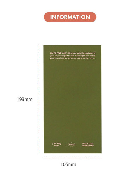 Half a Year Weekly Diary [4colors] | 6 months Weekly Planner