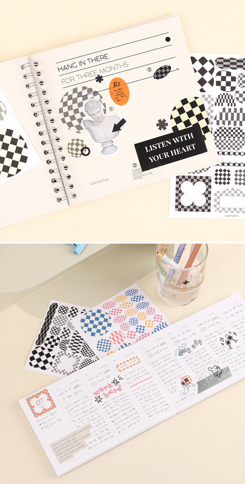 This & That Check Pattern Sticker Pack [2colors] | 8sheets