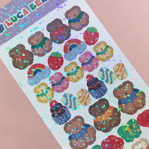 Luca Bear Seal Sticker Pack Set | 8sheets