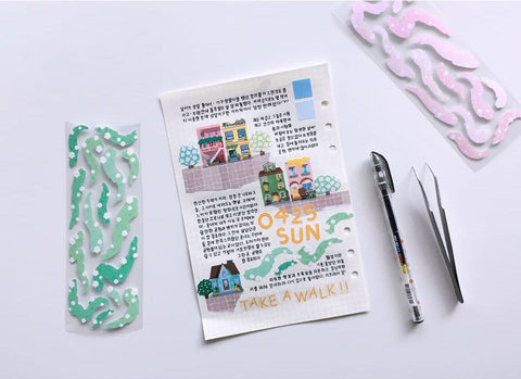The Scent of Flowers, Grass Seal Sticker [2types] | Deco Sticker