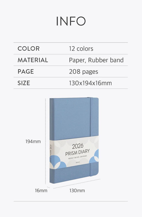 2026 PRISM B6 Weekly Diary [12colors] | Weekly Planner