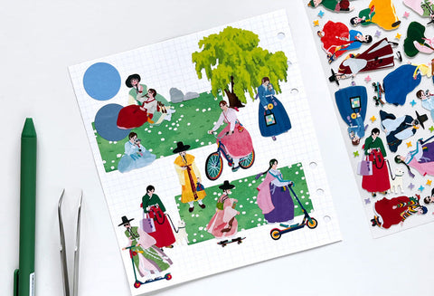 Gestures_ Hanbok Korean Traditional Clothes Seal Sticker [2types]