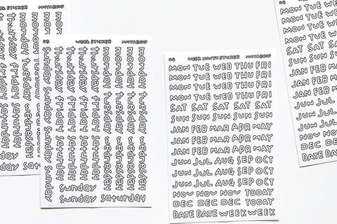 Uncut Sticker [Chubby Handwriting Boarderline Day and Month] | Deco Sticker