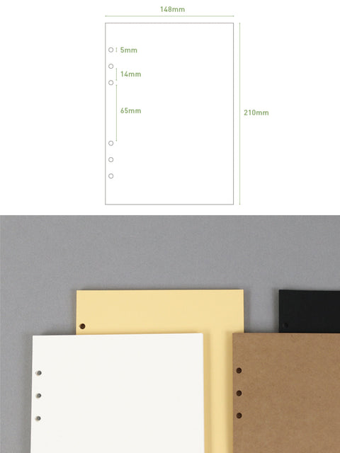 A5 6Rings Planner Inserts [4colors] | Thick Paper | Diary Inserts