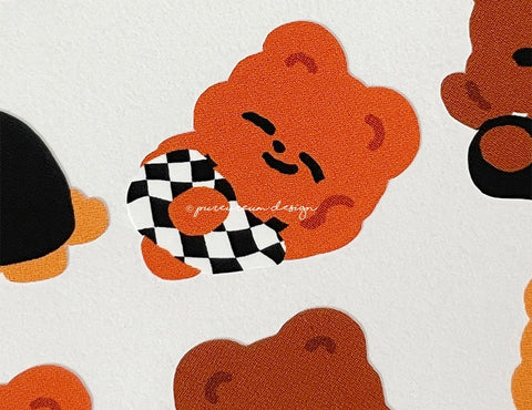 Deco Sticker [Cupid Bear Checkerboard]