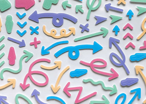 Deco Seal Sticker [Pastel Curved Arrow]