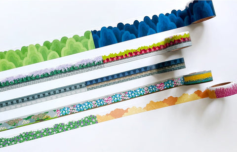 Korean Traditional House & Clothes Seal Sticker + Masking Tape SET