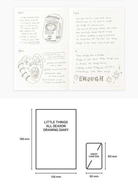 Little Things All Season Drawing Diary [3colors] | Grid Picture Diary