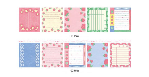 YOON GOO Strawberry Memo Sticker Pack [2types] | Planner Deco Sticker