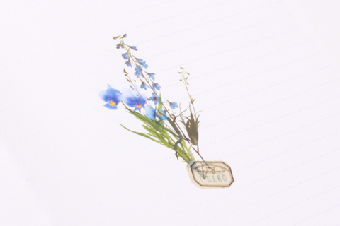 Rub-on Flower Sticker [Botanical Blue] | Printed Dried Flower Sticker