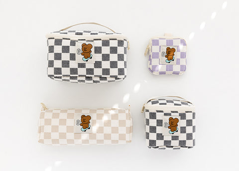 momossi Checkerboard Makeup Pouch S [3colors]