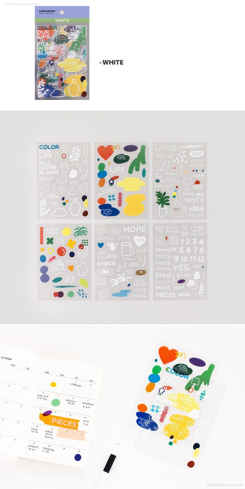 LIFE&PIECES Sticker Collection Pack [3types] | 6sheets
