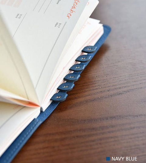 Leaf Leather Index Tab Sticker ver.4 [6colors] | Leather Texture